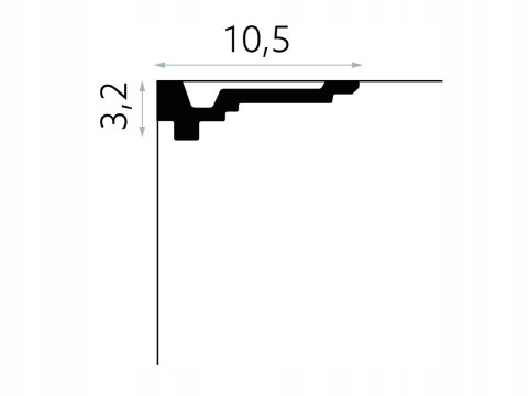 Listwa sufitowa MDB162 wysokość 3.2cm MARDOM DECOR gzyms schodkowy