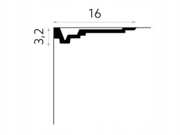 Listwa sufitowa ProFoam MDB163 Mardom wysokość 3.2cm gzyms schodkowy