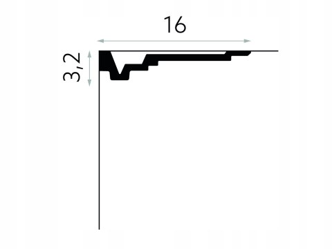 Listwa sufitowa ProFoam MDB163 Mardom wysokość 3.2cm gzyms schodkowy