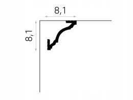 Listwa sufitowa karniszowa PolyForce MD213 Mardom wysokość 8.1cm