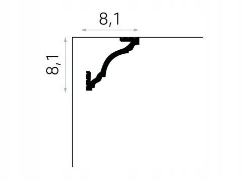 Listwa sufitowa karniszowa PolyForce MD213 Mardom wysokość 8.1cm