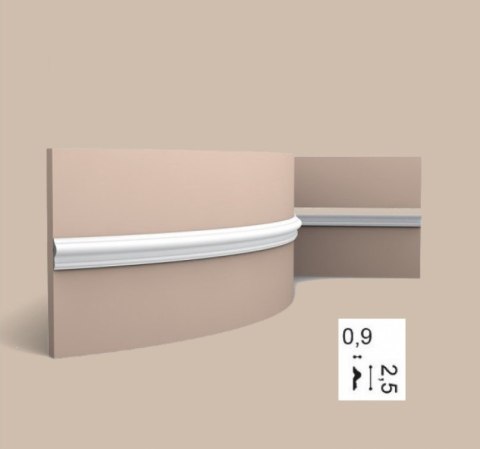 PX201F elastyczna klasyczna listwa ścienna 2.5cm elegancka
