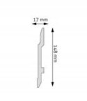 Listwa przypodłogowa LPC-25M H-14.8cm CREATIVA kolor biały ral9003