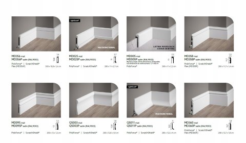 MD004P ral9003 biała Mardom Decor listwa przypodłogowa 4.9cm