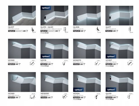 MD368 listwa przysufitowa led wysokość 5.1cm