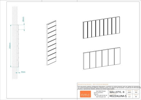 NMC Mezzaluna s Panel ścienny 3D 200 cm