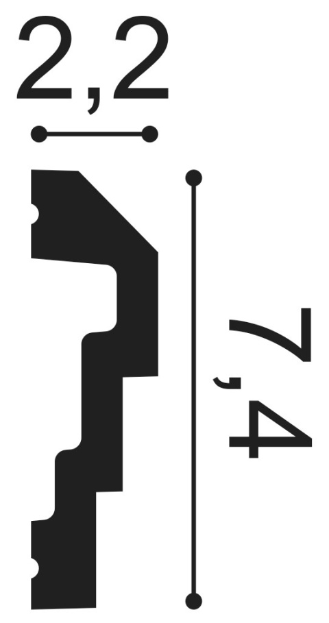 Orac Decor P7070 listwa ścienna wysokość 7.4cm