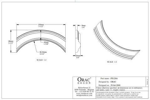Orac Decor PX120A narożnik do listwy PX120 dekor