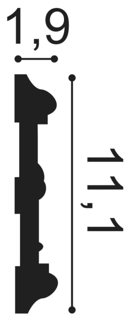 Orac Decor P7020 listwa ścienna wysokość 6.4cm z ornamentem