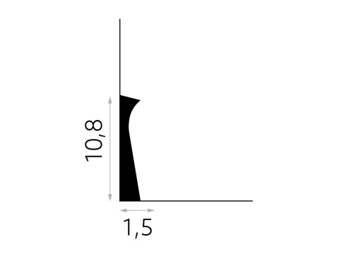 QS004P listwa przypodłogowa Mardom Decor wysokość 10.8cm RAL9003