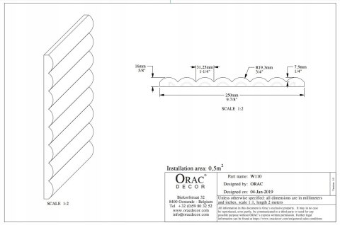 W110 HILL Orac Decor panel ścienny 3d dekoracyjny na ścianę lamele