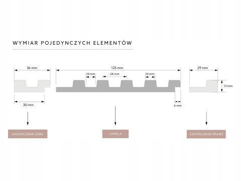 Zakończenie lewe Mardom Decor Lamela L0102L Dąb Stretto - 2.70m