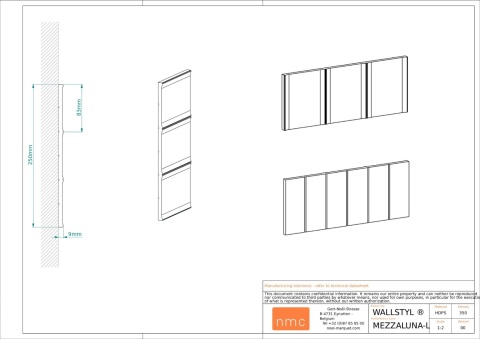 NMC Mezzaluna L Panel ścienny 3D 260 cm