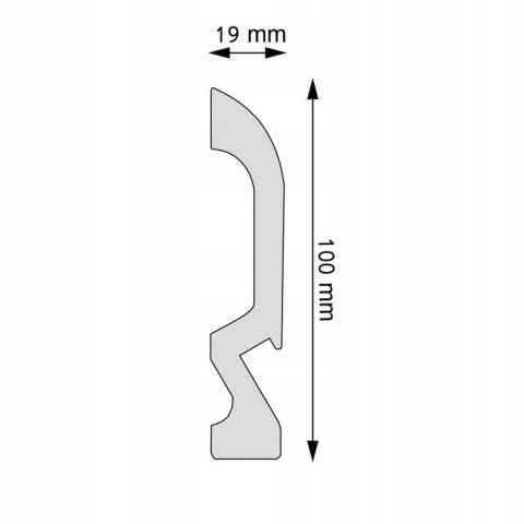LPC-19LE CREATIVA 10cm listwa przypodłogowa LED oświetleniowa długość 2.44m