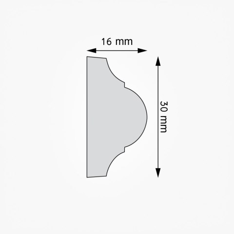 Listwa naścienna LNG-21 wysokość 3.0cm CREATIVA 2.44m