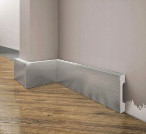 Listwa przypodłogowa LPC-28 Creativa RAL9006 srebrna 8cm DŁUGOŚĆ 2.44m
