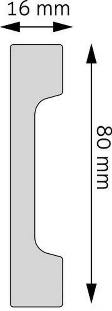 Listwa przypodłogowa LPC-28M biała RAL9003 CREATIVA wysokość 8cm