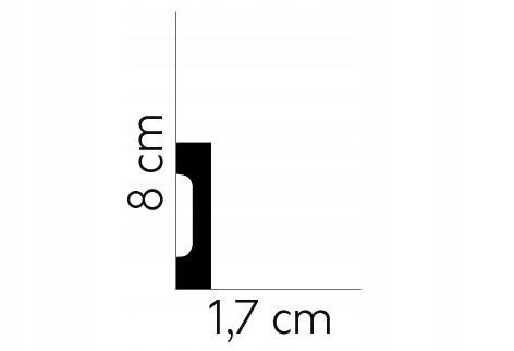 MD008P listwa przypodłogowa Mardom Decor wysokość 8cm RAL9003