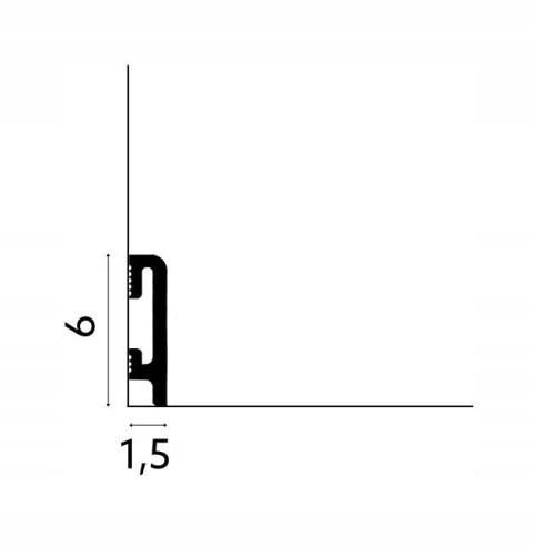 Listwa przypodłogowa PF060 biała RAL9003 wysokość 6cm długość 240cm Durofit