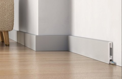 Listwa przypodłogowa PF060G DUROFIT wysokość 6cm szara RAL7047 240cm