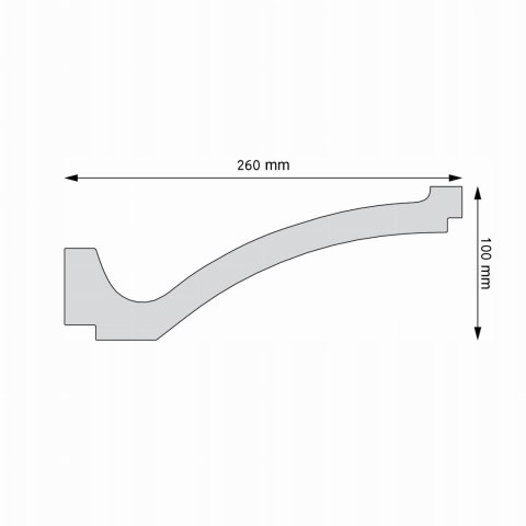 Listwa sufitowa LGG-56 wysokość 10cm CREATIVA DŁUGOŚĆ 2.44m gzymsowa