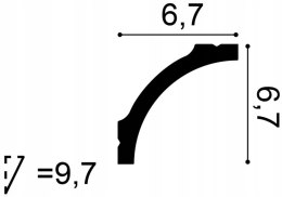 Listwy sufitowe Orac Decor CB522N - 10 sztuk gzyms WYSOKOŚĆ 6.7cm STYROPIAN