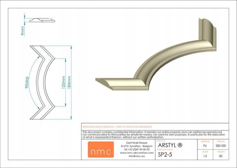 NMC SP2-5 narożnik do listwy ściennej SP2 NOEL & MARQUET sztukateria