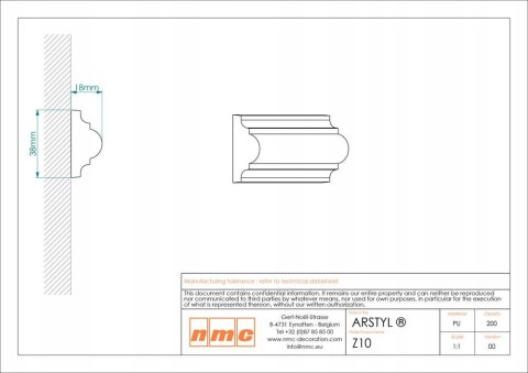 NMC Z10 listwa ścienna dekoracyjna NOEL & MARQUET 3.8x1.8cm ARSTYL