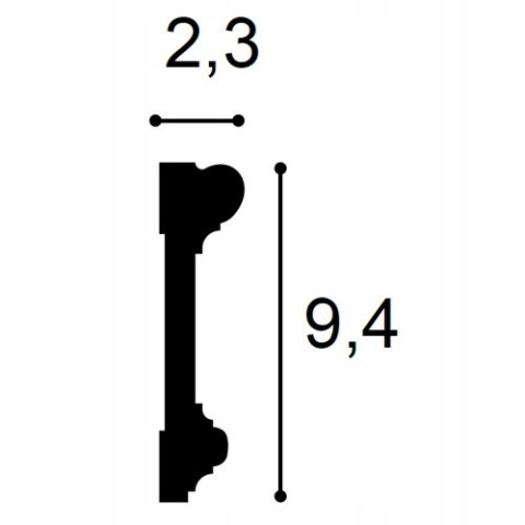 Obramowanie drzwi DX121-2300 Orac Decor wysokość 9.4cm listwa ścienna