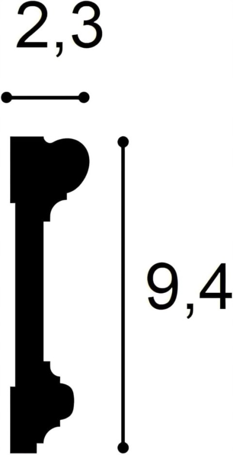 Obramowanie drzwi DX121-2300 Orac Decor wysokość 9.4cm listwa ścienna