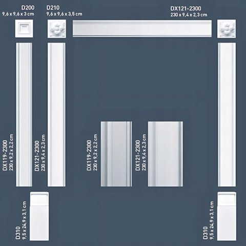Obramowanie drzwi DX121-2300 Orac Decor wysokość 9.4cm listwa ścienna