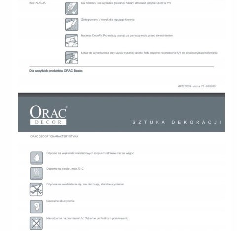 Orac Decor - CB525N - 10 sztuk LISTWA SUFITOWA GZYMS H-6.0cm - STYROPIAN