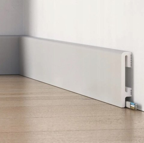 Szara PF080G listwa przypodłogowa DuroFit wysokość 8cm kolor Ral7047