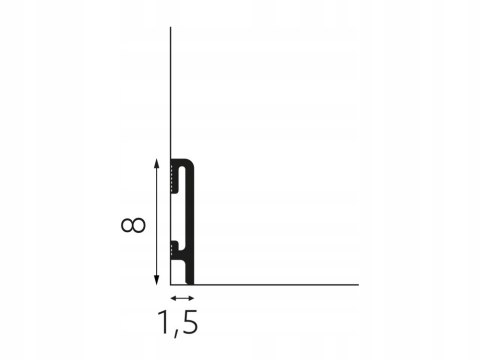 Szara PF080G listwa przypodłogowa DuroFit wysokość 8cm kolor Ral7047