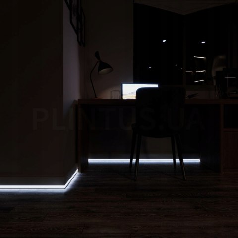 Listwa przypodłogowa led LPC-29M-LE kolor biały RAL9003 wysokość 10cm