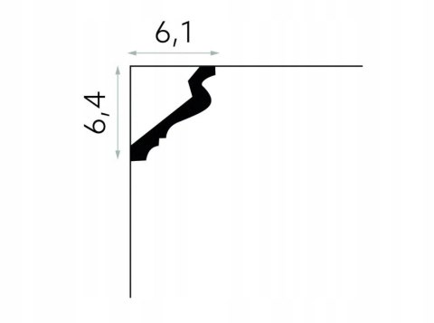 Listwa przysufitowa MDB185 wysokość 6.4cm Mardom gzyms do malowania premium