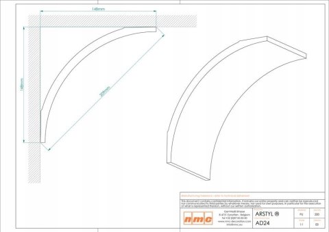 Listwa przysufitowa NMC AD24 H-14.8cm ARSTYL NOEL & MARQUET
