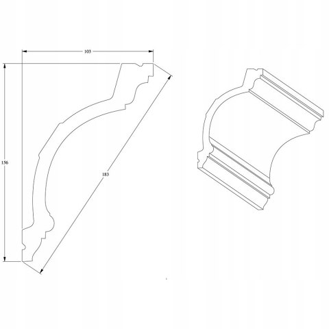 Listwa sufitowa C217 Orac Decor wysokość 10.3cm gzyms sztukateria