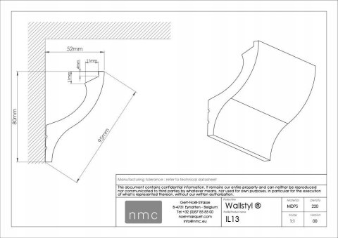 Listwa sufitowa led NMC IL13 wysokość 8cm DŁUGOŚĆ 2m Wallstyl