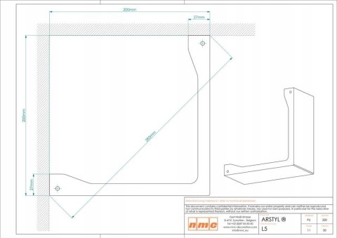 Listwa sufitowa profil maskujący NMC L5 LED 20x20cm ARSTYL 2m