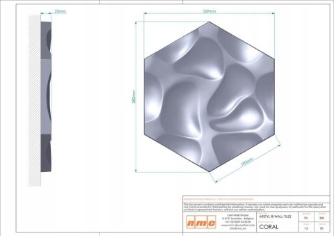 Panel 3D ścienny NMC CORAL 38x32.9cm Noel&Marquet elementy ścienne
