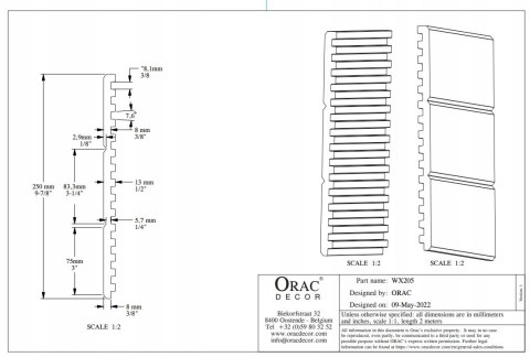 Panel 3D ścienny ryflowany WX205 - 2600 Track dwustronny dekoracyjny 260cm