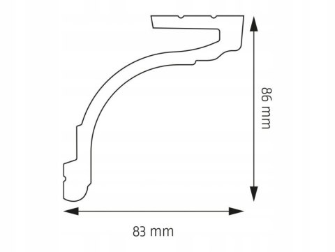 Creativa LK-05 wysokość 8.6cm listwa karniszowa przysufitowa długość 2.44m