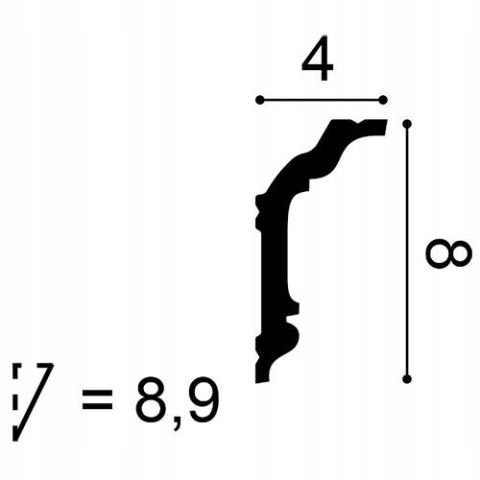 Listwa przysufitowa CX176 Orac Decor wysokość 8cm sztukateria dekor gzyms
