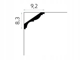 Listwa przysufitowa MDB117 wysokość 8.3cm Mardom gzyms do malowania premium