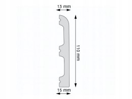 Listwa przypodłogowa LPC-10 Creativa wymiary 110x15x2440mm cokół