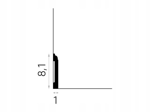 MD258P Listwa przypodłogowa Mardom Decor wysokość 8.1cm RAL9003
