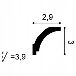 Listwa sufitowa CX115 wysokość 3cm Orac Decor faseta gzymsowa 2.0m