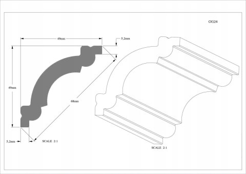 Listwa sufitowa CX124 Orac Decor wysokość 4.9cm sztukateria dekor gzyms