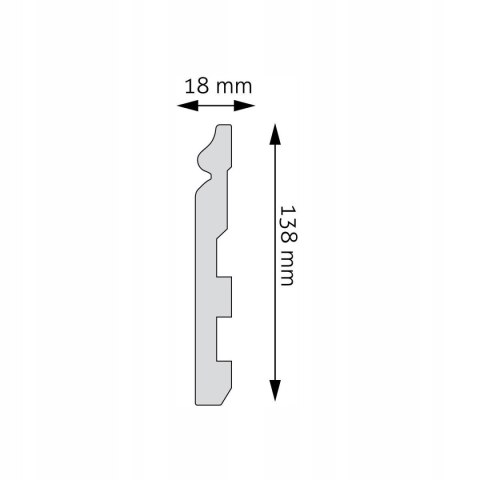Listwa przypodłogowa LPC-24M wysokość 13.8cm kolor biały